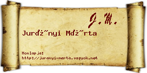 Jurányi Márta névjegykártya